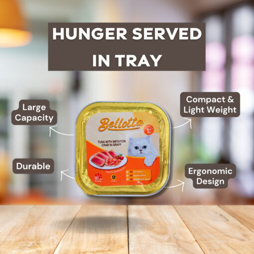 Bellotta Tray Tuna with Imitation Crab in Gravy (80g) - Image 5